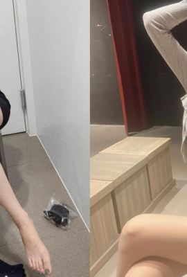 The mask girl “mini” has perfect foot control and her beautiful legs with black stockings are extremely slim and slender. The rate of turning heads is definitely high.