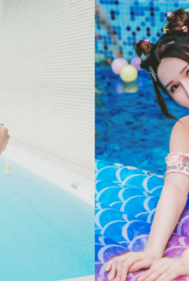 Catch the tail of summer! JVID 3 bikini girls are having fun in the pool and there is even “that pool”? !