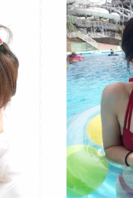 The fresh and cute girl turns out to be a “hidden girl”! If you buy a bikini that is too small, it will almost fill up!