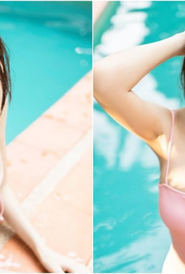 One-piece swimsuits can be broken too! “White and tender busty girl” plays by the water! The “snow-white breasts” are about to burst out!