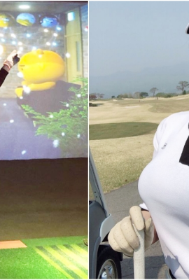 The perspective of the beautiful legs of the “hot girl with super breasts” on the golf course is too foul! The charming swing posture makes people fall in love instantly
