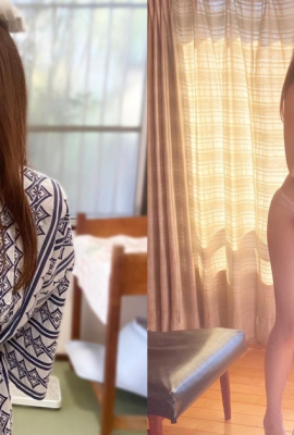 Vacationing at a hot spring hotel with my “E-cup busty girlfriend”! The yukata is untied and the “top body beauty” is revealed!
