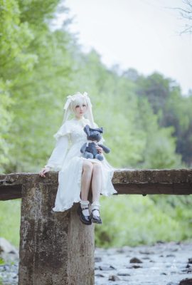 (Cosplay) Gua Xi Jiang Gua Xijiang – rabbit ears white dress Qiongmei rabbit ears white dress