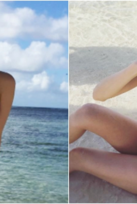 Super cute “beach tits girl”! She has a sweet smile and “super high milk content” and she falls in love!